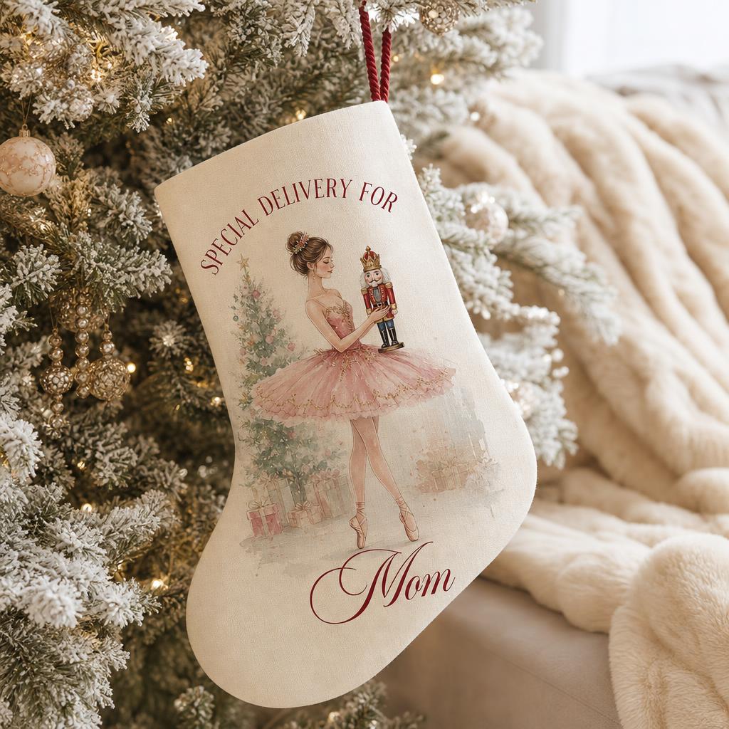 Ballerina personalised Christmas stocking