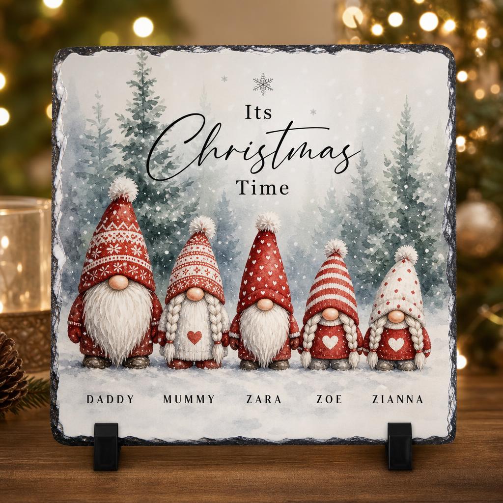 Gonk family personalised photo slate