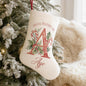 Initial and candy cane personalised Christmas stocking