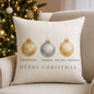 Gold bauble personalised family cushion