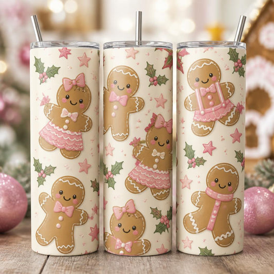 Gingerbread friends skinny tumbler