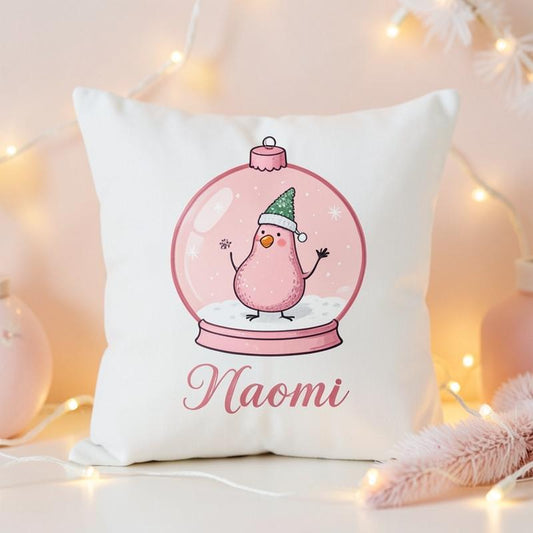 Snowglobe gonk personalised cushion
