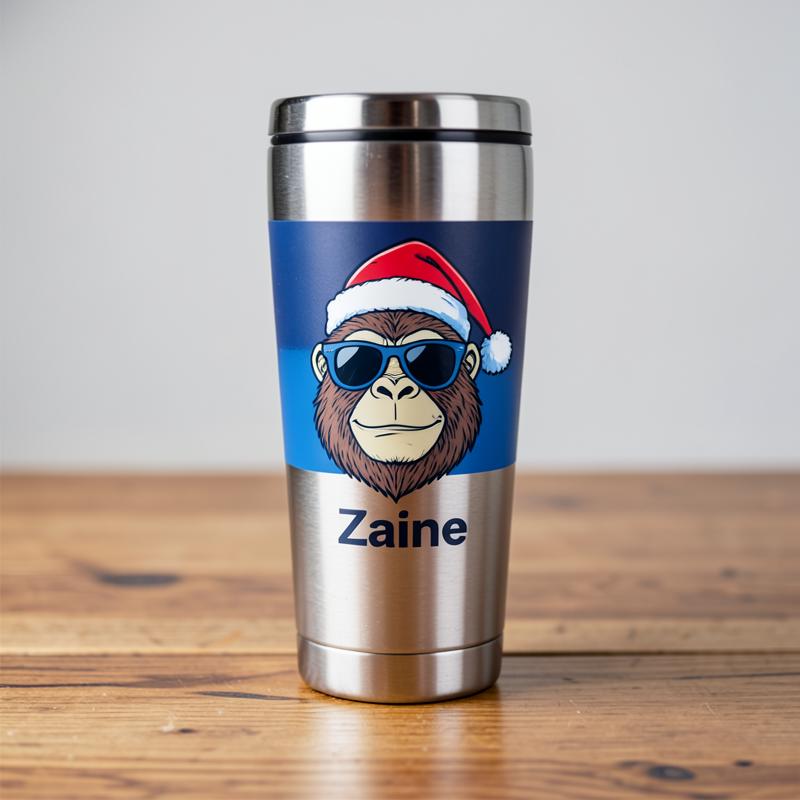 Cool gorilla Christmas travel tumbler
