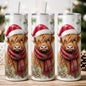 Highland cow tartan scarf skinny tumbler