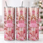 Pink ballerina nutcracker skinny tumbler