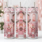 Pink nutcracker house skinny tumbler