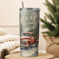 Red truck personalised Christmas tumbler