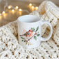 Winter robin and holly personalised mug