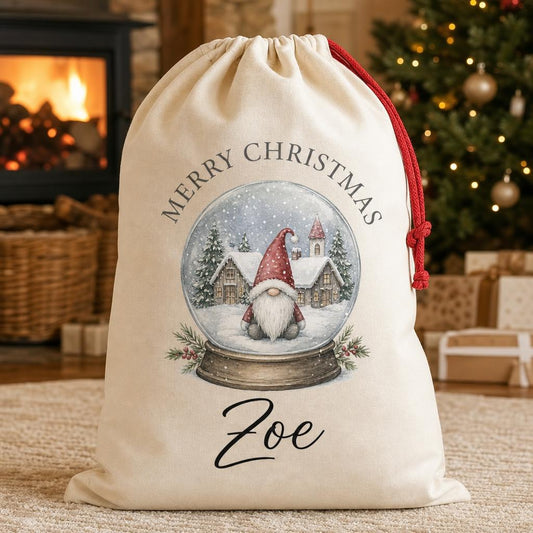 Snowglobe gonk personalised santa sack