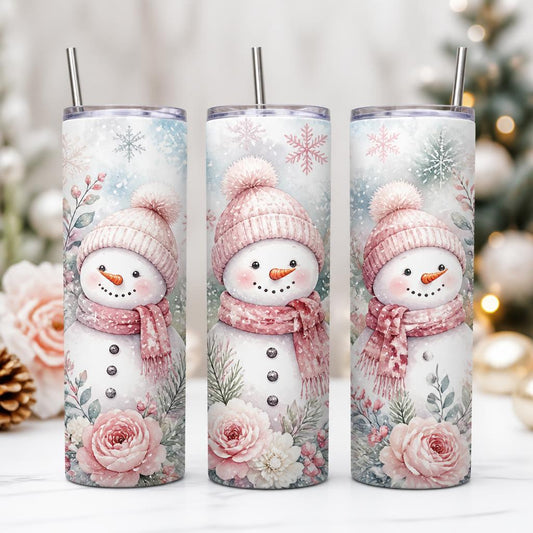 Snowman Christmas skinny tumbler