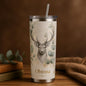 Sketched stag personalised Christmas tumbler
