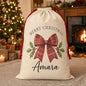 Red tartan bow personalised santa sack