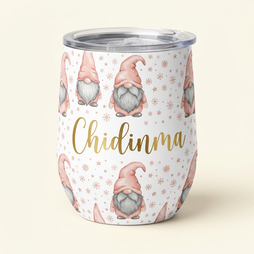 Blush gonk personalised insulated wine cup