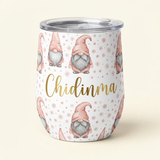 Blush gonk personalised insulated wine cup