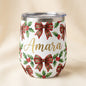 Tartan bow personalised insulated wine cup